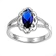 Sterling Silver Blue Sapphire Baby Ring - 2mm Band Width - 11mm Face Height - Sizes: 1-4