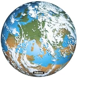 Fellowes Round Brite Mat Mouse Pad - Earth