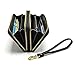 Hoxis Generous Double Zip-around Faux Texture Leather Organizer Wallet/ Office Lady Wristlet, Black