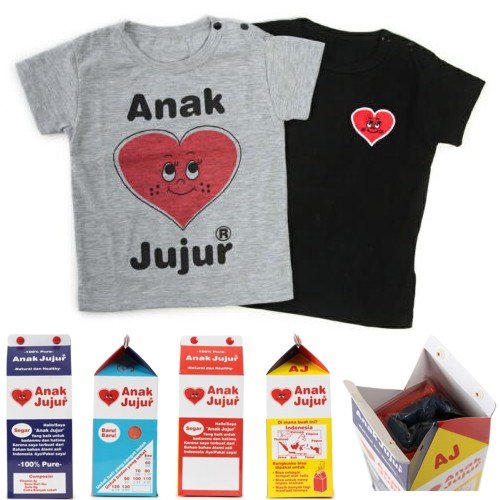 セール：Anak Jujur半袖Ｔシャツ2枚組【グレーブラック】【size:80】