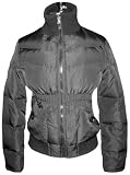 Kenneth Cole Reaction Women's Micropoly Down Jacket With Neck And Bottom Knit Trim