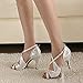 Minishion QJ6126 Womens Peep Toe High Heel Satin Floral Salsa Tango Ballroom Latin Ankle Wrap Dance Sandals