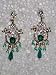 Incredible Fashion Turquoise Beads with Silver Gold Finish Earrings