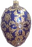 Museum Collection Fabergé Royal Cobalt Egg Glass Ornament-Large
