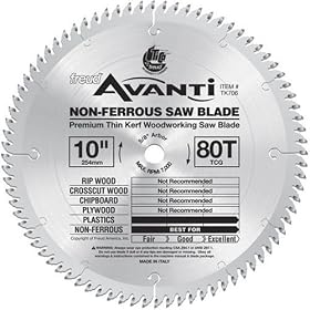 Freud TK706 Avanti 10-Inch 80 Tooth TCG Non-Ferrous Metal Cutting Saw Blade with 5/8-Inch Arbor