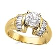 14K Yellow Gold Diamond Engagement Ring - 1.65 Ct.