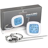 Supreme Home Cook. The ORIGINAL Oven & BBQ Touchscreen Digital Meat Cooking Thermometer and Timer with 2 Stainless Steel Probes for Cooking meats to perfection.