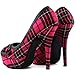 Show Story Classic Checkered Buttons High Heel Platform Stiletto Pumps,LF30441