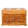 EXP Handmade Asian Furniture 23-Inch Tropical Thai Flowers Design Wood Storage Chest/Coffee Table