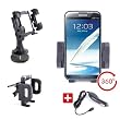 DURAGADGET Support Voiture Multifonction 3 en 1 (Support grille d'a�ration, Pare-brise et Tableau de bord ) pour Samsung Galaxy Note 2 / Note II N7100 + Chargeur Voiture BONUS - Garantie 5 ans