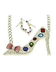 Multi metal link necklace and earring set Fashion Jewelry Costume Jewelry fashion accessory Beautiful Charms