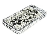 iPhone 4 Case weiß glitzer:STRASS Schmetterling Case für Apple iPhone 4 / 4S in WEIß – aufwändig mit funkelnden Strasssteinen besetz von kwmobile