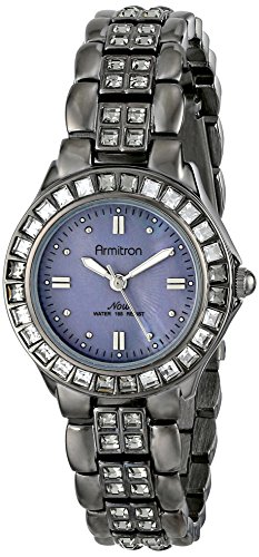 Armitron Women's 75/3689GMDG Grey Swarovski Crystal Accented Gunmetal Bracelet Watch