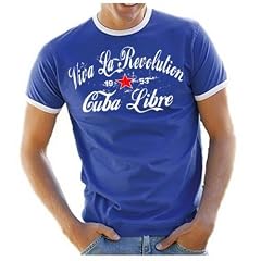 Coole-Fun-T-Shirts Herren VIVA LA REVOLUTION - Cuba Libre - RINGER  T-SHIRT