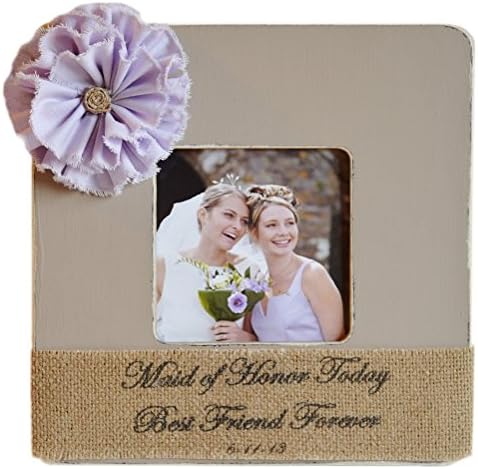 Personalized Maid of Honor Picture Frame "Maid of Honor Today Best Friend Forever" with Date - Choose Size, Color & Embellishment