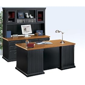 Kathy Ireland Complete Desk Group Medium Oak Top Southampton Black Onyx from... by Kathy Ireland Martin