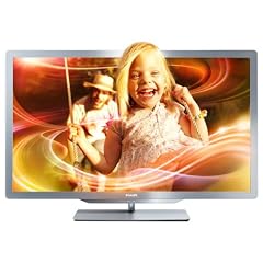 Philips 37PFL7606K/02 94 cm (37 Zoll) Ambilight 3D LED-Backlight-Fernseher, Energieeffizienzklasse A (Full-HD, 400 Hz PMR, DVB-T/C/S, Smart TV) silbergrau