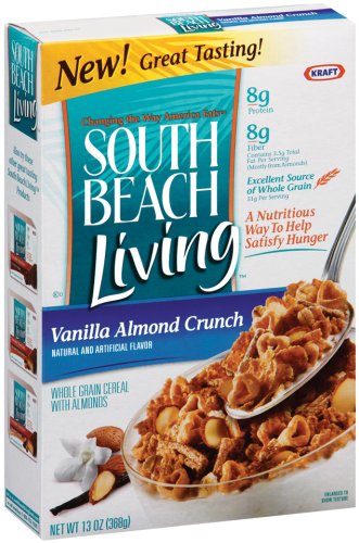 South Beach Living Vanilla Almond Crunch Cereal, 13-Ounce Boxes (Pack of 4) by South Beach Living