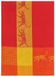 Waffle Weave 100% Cotton Walking Cat Tangelo Dishtowel 18" X 28" Set / 6