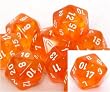 Borealis Polyhedral 16mm Orange w/white d20 Dice