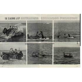 The Seagoing Jeep: A Marine driver demonstrates on a Maryland Beach how waterproofing makes a JEEP more suitable for amphibious landings. ..... 1946 LIFE Magazine Picture, A2900A