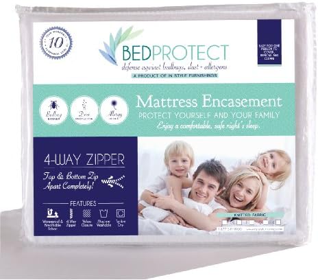 Instyle Furnishing Premium 100% Waterproof Mattress Encasement Protector, Hypoallergenic, Knitted Encasement Protects Against Dust Mites, Allergens, Bacteria, Mold, Mildew, and Fluids, Available in Twin, Twin Xl, Full, Queen, and King, 10 Year Warranty.