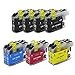 HIINK Compatible Ink Cartridge Replacement for Brother LC101 LC103XL LC103 Ink Cartridges Use in MFC-J245 MFC-J285DW MFC-J450DW MFC-J475DW MFC-J650DW MFC-J870DW MFC-J875DW(B, C, M, Y, 10-Pack)