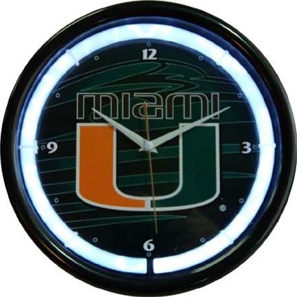 Miami Hurricanes Plasma Neon Clock
