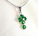 Birthstone May Emerald Green Crystal Hearts Sterling Cross Necklace, 16