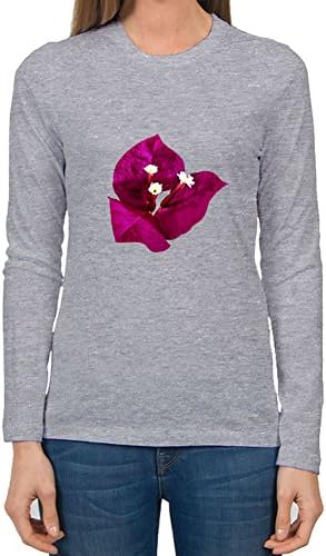 Custom Apple Blossoms Grey Women Cotton Long-sleeve Fitted Funny Large T-shirt