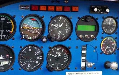 Instrument Panel of a Small Airplane. - 24″W x 15″H - Peel and Stick Wall Decal by Wallmonkeys