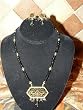 Indian Style Ethnic Jewelry 22k Gold Plated Black Onyx Rajasthan Necklace Earring Set 3pc Free Shipping
