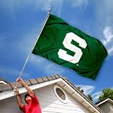 MSU Michigan State Spartans University Large College Flag