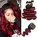 Feelgrace Hair Ombre Brazilian Body Wave With Closure 4X4 Free Part Human Hair Bundles With Lace Closure T1B/99J Remy Hair Weave 14 16 18 with 12