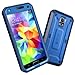 Galaxy S5 Case, SUPCASE [Heavy Duty] Samsung Galaxy S5 Case [Unicorn Beetle PRO Series] Full-body Rugged Case with Built-in Screen Protector (Blue/Blue), Dual Layer Design + Impact Resistant Bumper