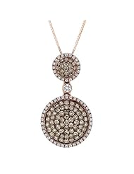 Champagne Diamond and Diamond Fashion Pendant 7/8ctw