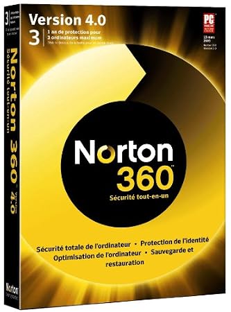 Norton 360 version 4.0 + 2 go d'espace en ligne (3 postes/ 1 an)