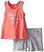 Calvin Klein Little Girls' Top with Printed Denim Short Set