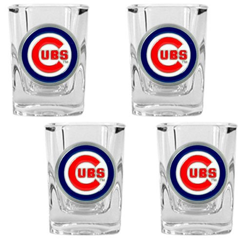 Chicago Cubs MLB 4pc Square Shot Glass Set