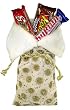 14" Ivory Glittery Velvet Christmas Gift Bag #57002