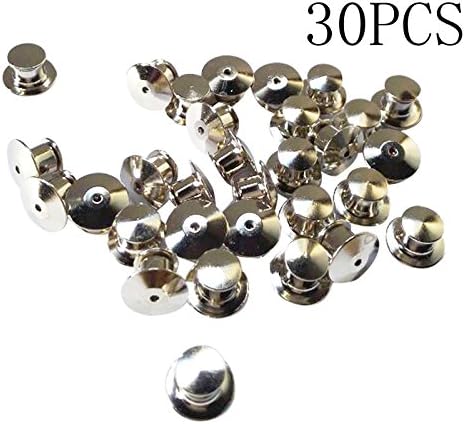 iBuy365 30 Pieces silver Locking Pin Keepers Backs for Your Favorite Collectibles &amp; Pin Trading - No Tool Required.