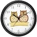 Male & Female Owls Bird JP Wall Clock by WatchBuddy Timepieces (Black Frame)