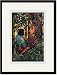 Black Framed/Matted Print 17x23, Robinson Crusoe: I Jumped Up and Went Out Through My Little Grove