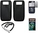 Black Silicone Gel Skin Cover Case + Screen Protector + Rapid Car Charger + Generation X Antenna Booster for Nokia E63