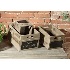 Kiste, Weinkiste, Box, Holz, im 3er Set, Holzkiste, mit Tafel