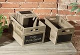 Kiste, Weinkiste, Box, Holz, im 3er Set, Holzkiste, mit Tafel
