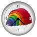 Silver Wall Clock of Gay Pride Flag Rainbow Wood Blocks