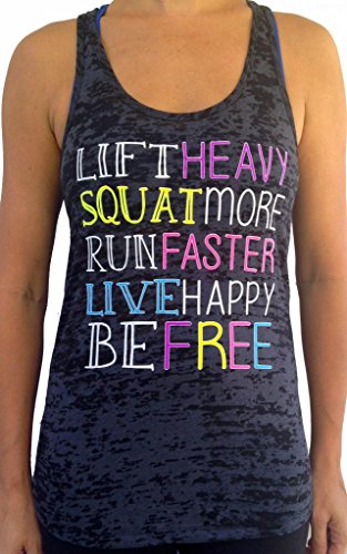SoRock Women's Live Free Burnout Tank Top Black