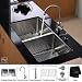 33" Undermount Double Bowl Kitchen Sink, Faucet, Dispenser