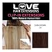 Love Hair Extensions 100 Human Hair Clip In Extensions Colour 2 Dark Brown
